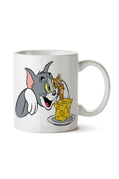 ART HEDİYE كوب توم وجيري بالجبنة مطبوع على الجانبين