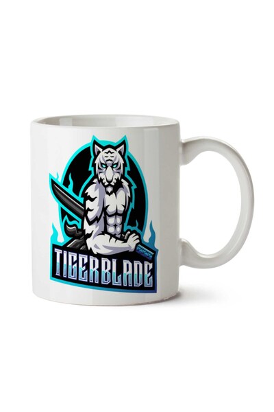 ART HEDİYE كوب Tigerblade أبيض مطبوع على الجانبين