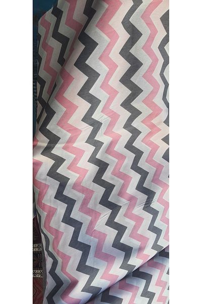 TEKSTİLCİ Zigzag Patterned Meter and Duvet Cover Ranforce Fabric - Width 240 Cm