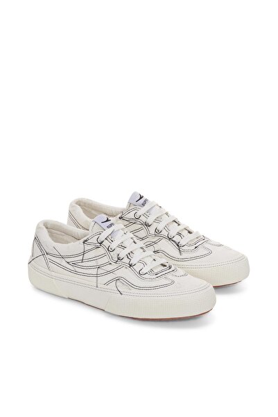 Superga 2941 Revolley Distressed Stone Washed Unisex Beyaz-siyah Bileksiz Sneaker