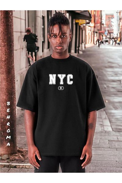 BENROMA 1 προϊόν είναι δώρο για αγορές 6 και άνω Nyc Printed Oversize Unisex T-shirt