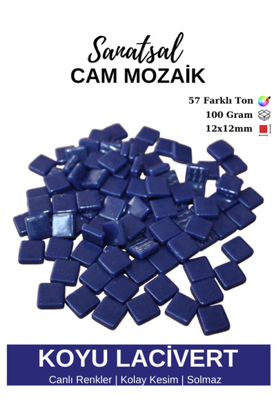 Sanatsal Mozaik 12x12mm Sanatsal Cam Mozaik Taşı (100GR)
