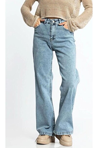 QİSSO Kar Palazzo Picior Lat Picior Lat Jeans Bottom Îmbrăcăminte