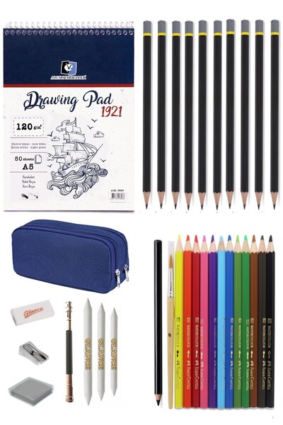 GLANCE Alex Schoeller A5 Eskiz Defterli Karakalem Ve Watercolor Kuruboya Kale...