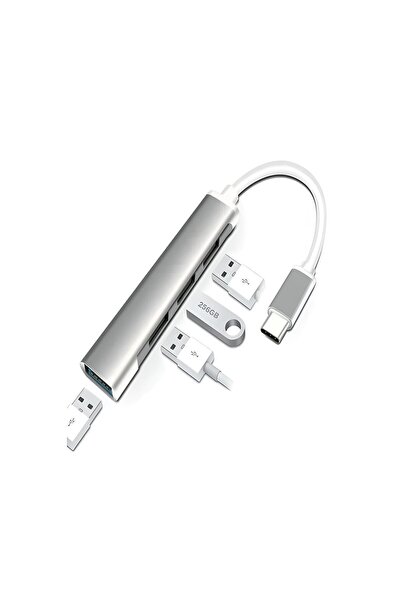 Genel Markalar Type-c To Usb Hub 4 Port Çoklayıcı Macbook Ile Uyumlu Çoğaltıc...