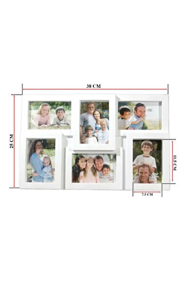 ROMİX Plastik Hobi&anılar Beyaz 6 Bölmeli Fotoğraf Çerçevesi