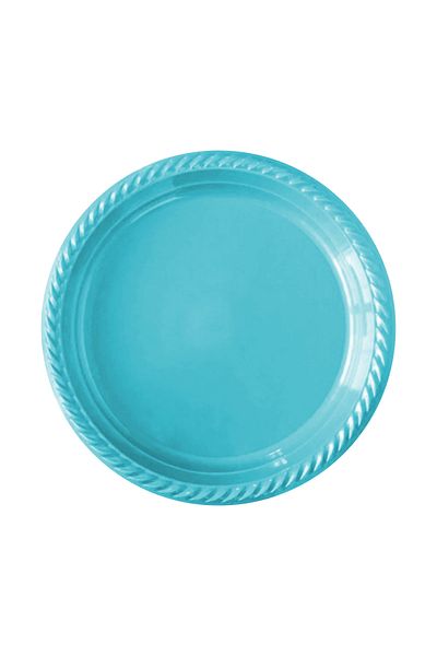 Kikajoy Blue Disposable Plastic Plate 22cm 24pcs