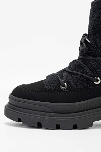 Tamer Tanca EFFETRE Kadın Kumaş Siyah Kar Botu