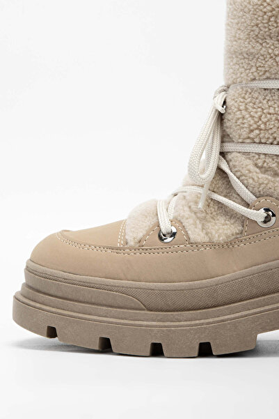 Tamer Tanca EFFETRE Kadın Kumaş Bej Kar Botu