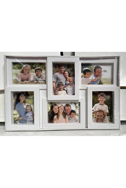 ROMİX Plastik Hobi&anılar Beyaz 6 Bölmeli Fotoğraf Çerçevesi