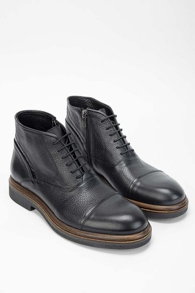 Tamer Tanca Men's Genuine Leather Black Casual Boots