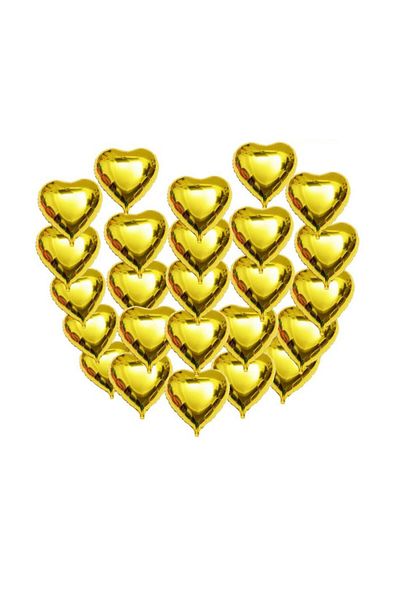 parti sürprizi Golden Heart Mini Shape Foil Balloon 6 Pieces