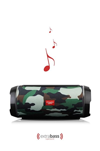 POWERWAY Wrx05 90 Db Sd Kart Aux Usb Girişli Kamuflaj Bluetooth Speaker Hoparlör Ses Bombası Fm Radyo