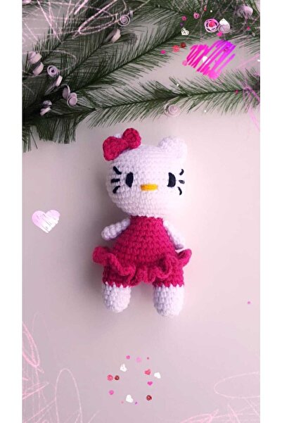 amigurumitoys Hello Kity Anahtarlık, Çanta Süsü El Örgüsüdür