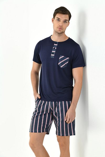 Yeni İnci STRIPED VISCOSE MEN'S PAJAMAS SET