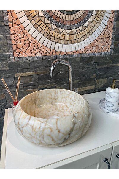 beta doğaltaş BAL MERMER YUVARLAK LAVABO
