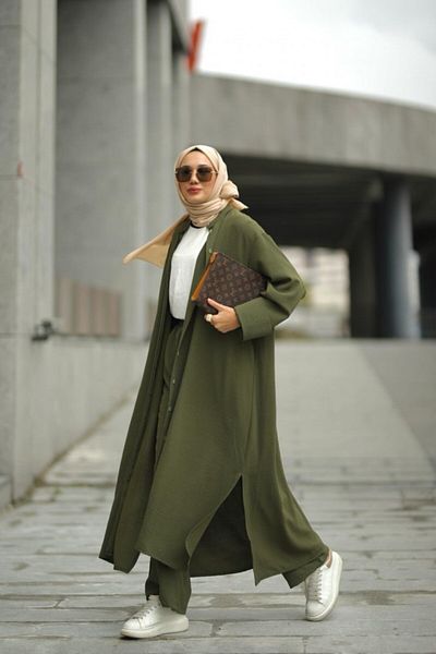 NS Moda Hijab Lady Suit Khaki Model-507