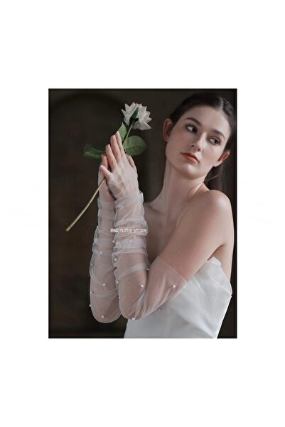 bbays new trend Transparan Gelin Eldiveni Parmaksız Eldiven Nikah Eldiveni Bo...