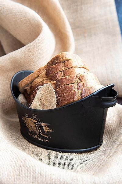 TOPTANFONİ Bread Presentation Container Gold Black Bread Bowl Boat Bread Bowl