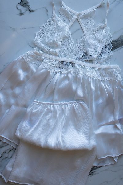 Mita Concept TRANSPARENT SUIT WITH WHITE LACE