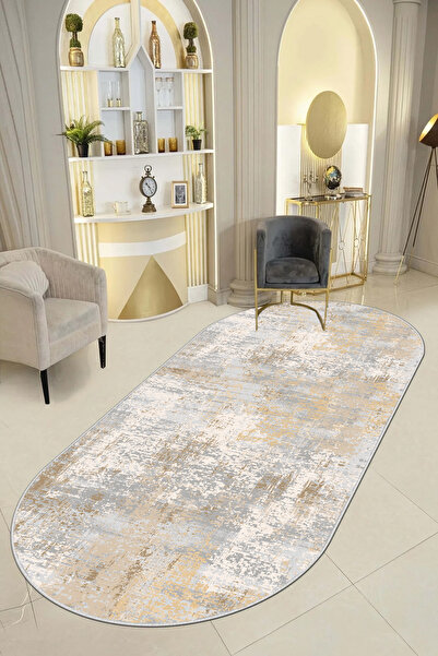 Halise Home Kaymaz Tabanlı Yıkanabilir Baskılı Halı Yolluk Mutfak Halısı