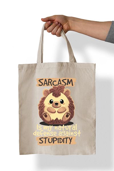 remonz Sarcasm Printed 100% Cotton 35x38 cm Υφασμάτινη τσάντα