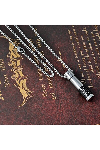 Herşey Nota Dilek Kolyesi Ilaç, Dua Kül Not Saklama Kapsül Açılabilen Paslanmaz Çelik Kolye Siyah Detay İşleme