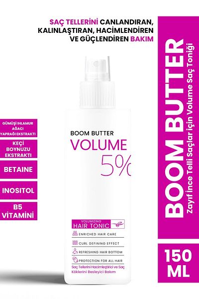 BOOM BUTTER Volume Hair Tonic for Weak Thin Strands Hair 150ML