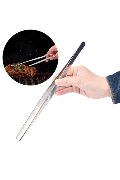 TOPTANFONİ Meat Tweezers Tongs Practical Cooking Tweezers Steel Tongs 30cm| Professional Chef Tweezers