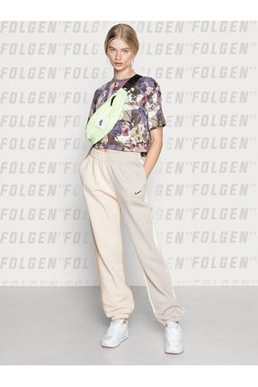 Nike mini metallic swoosh oversized joggers in cream sale