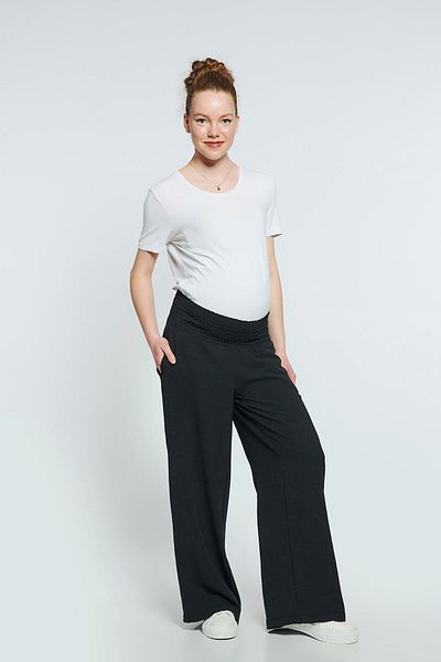 LYN MAMA Pantaloni negri de maternitate Raven