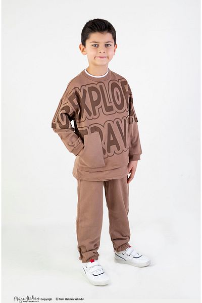 Boys brown sweatsuit best sale