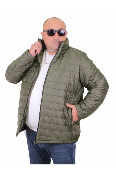 MEYASU Men's Khaki Waterproof Zippered Oversize Puffer Jacket