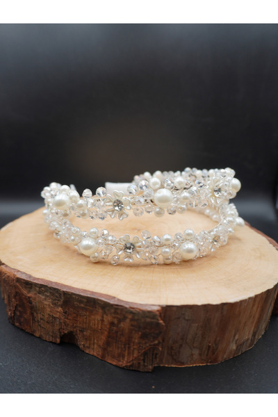 gelinmz Coroană și accesoriu de păr elegant pentru mireasă cu piatră de crist...