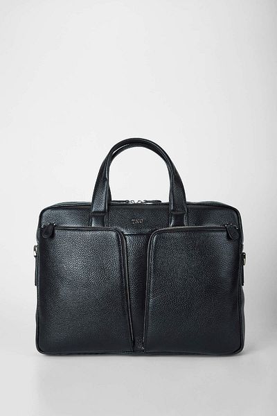 Tamer Tanca Men's Genuine Leather Black Briefcase