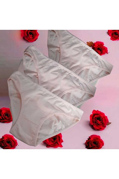 ÇEÇEN HOME (3 bucăți) Chiloți model de bikini cu talie subțire din bumbac colorat