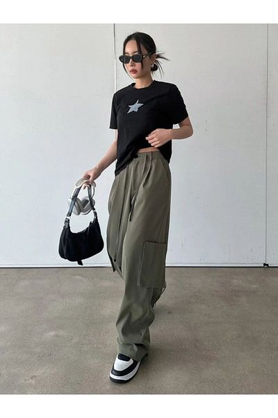 AFROGİYİM Μπλουζάκι Unisex Small Star με στάμπα μπροστά Oversize