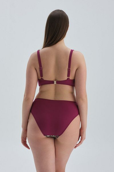 Dagi Plum Covered High Waist Bikini Bottom