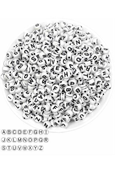 Prestij Boncuk Χάντρες με γράμματα Aren 50 gr, 4x7mm Επίπεδες χάντρες με γράμ...