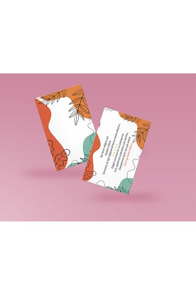 anka design Thank You Card Double Sided Printed Cellophane -4- (8x5cm) 350gr Coated- 25 Pieces -
