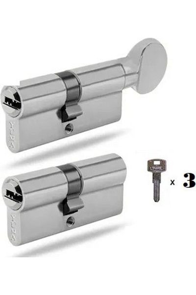 Neler Geldi Neler Yuma Twin Trapped Ball Barrel Door Lock Belly Satin 68 Mm Steel Door Lock with 3 Keys