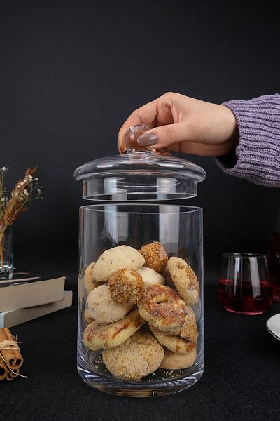 Digithome Single Glass Lid Food Storage Container Jar Transparent 20.5 Cm – KV.SLN.002 C1-1-288