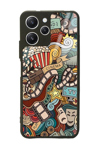 Spoyi Xiaomi Redmi 12 Glossy Phone Case with Retro Cinema Design