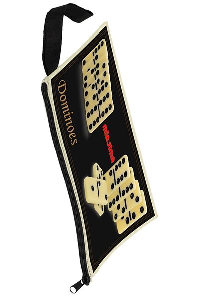 Miajima Standard Ivory Ceramic Domino Set 5x3cm with Bag