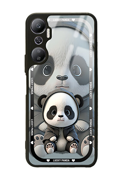 Spoyi Infinix Hot 20 White lucky panda Design Glossy Phone Case