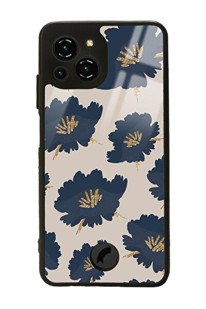 Spoyi Reeder S23 Pro Max Blue Flowers Tasarımlı Glossy Telefon Kılıfı