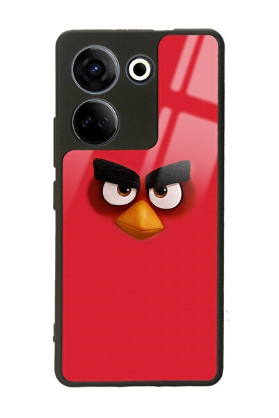 Spoyi غلاف هاتف لامع بتصميم أحمر لهاتف Camon 20 4G