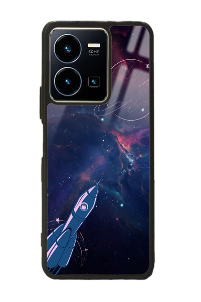 Spoyi غلاف هاتف لامع بتصميم صاروخ فضائي لهاتف Vivo Y35