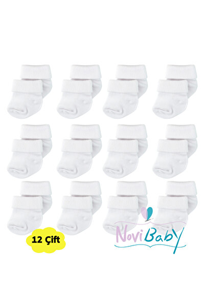 Novibaby 12 Pack Bamboo Newborn Baby Socks I Snow White I Baby Girl Boy Socks