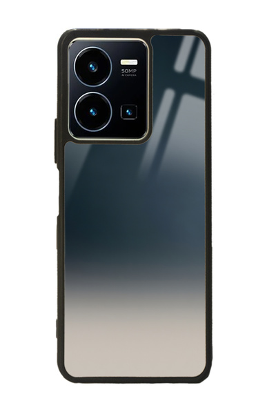 Spoyi Vivo Y35 Mavi Geçiş Tasarımlı Glossy Telefon Kılıfı
